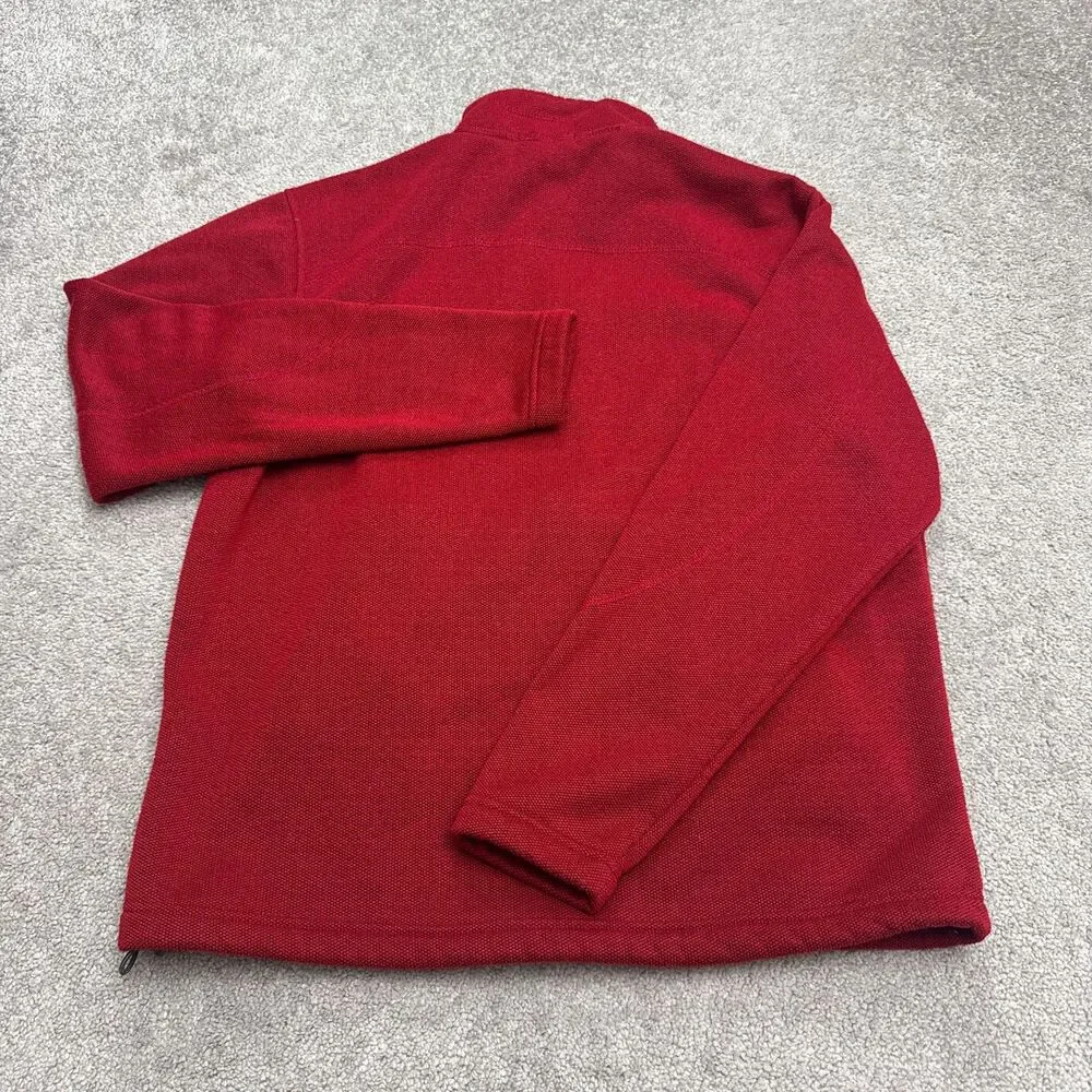 Port Authority Xfinity Pique Fleece Jacket Men Small Red Full Zip Pocket Outdoor